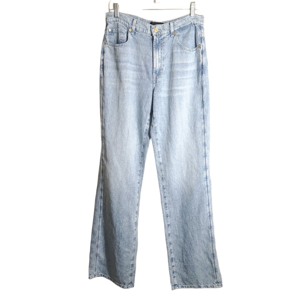 7 FOR ALL MANKIND Women's Light Blue Pants Wide Leg Size‎ 28 Casual